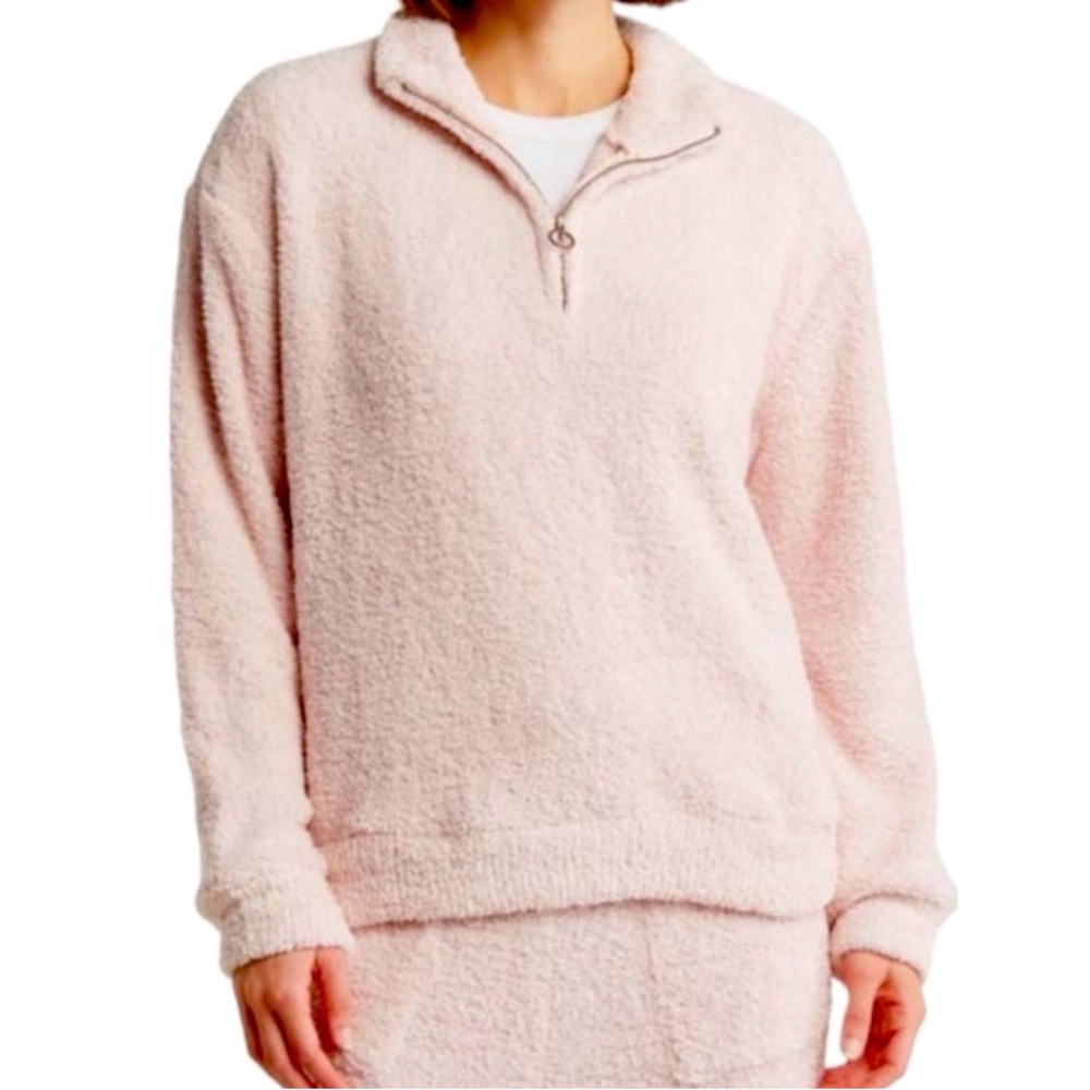 🩷NWT Honeydew Intimates 1/4 Zip Light Pink Sherpa Pullover Size Small - Picture 1 of 9